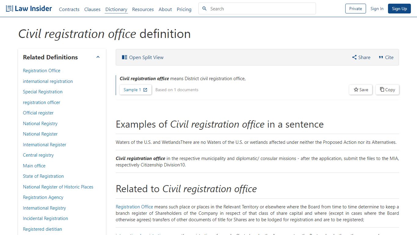 Civil registration office Definition | Law Insider