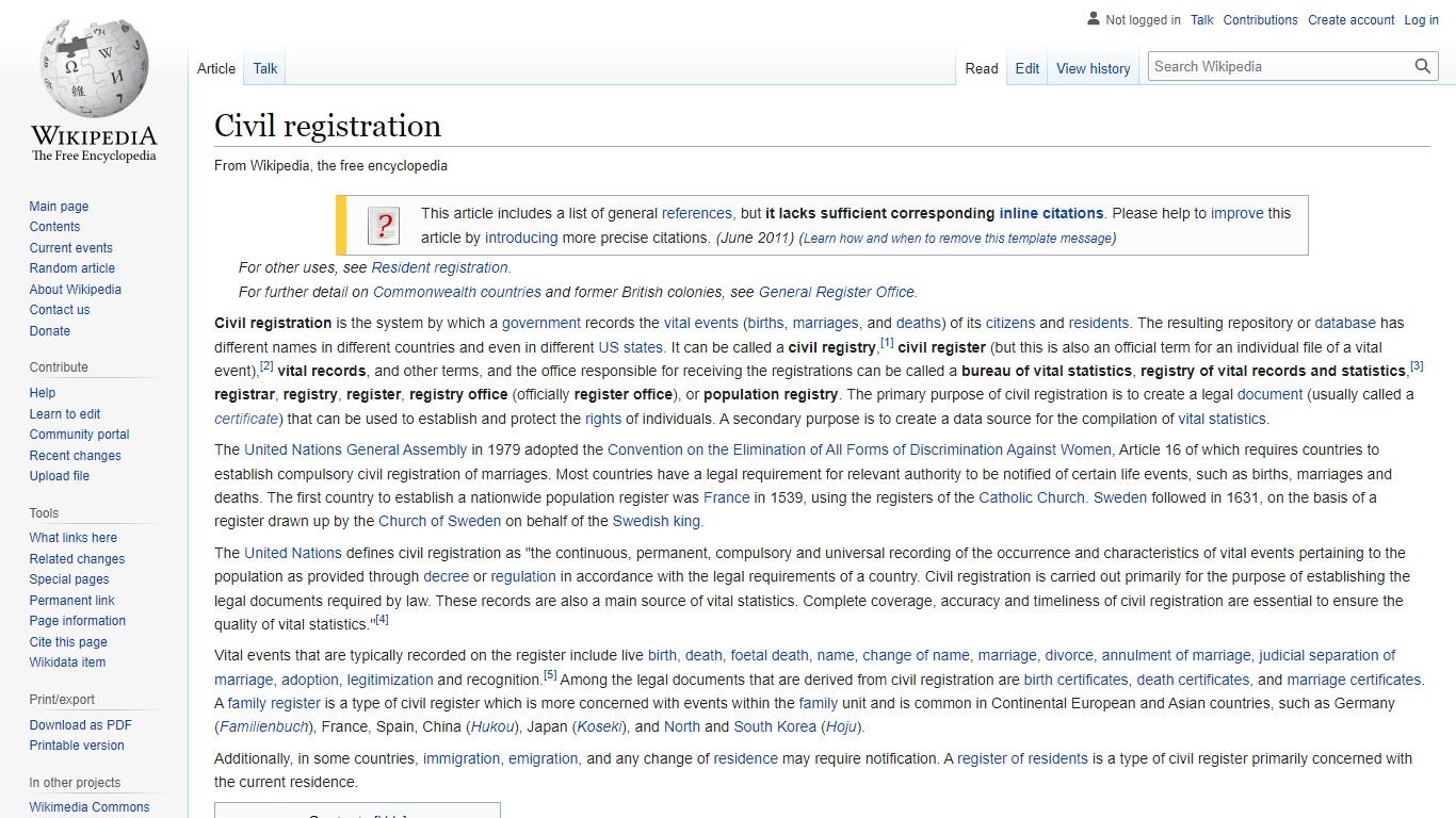 Civil registration - Wikipedia